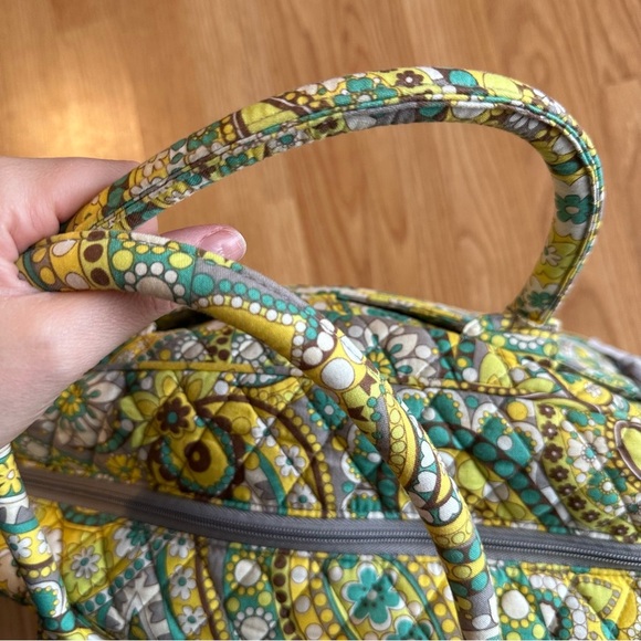 Vera Bradley Portfolio Messenger Bag Lemon Parfait Fabric Canvas Shoulder Strap - Picture 6 of 10